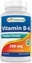 Labākie dabas Vitamīns b6 200mg pieaugušajiem, 120 tabletes (120 Skaits (1. iepakojumā))
