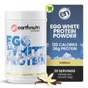 EarthNutri - Olu balts proteīns pulvera papildinājums Pre, Intra vai Post Workout, 26g olbaltumvielu per apkalpo, atbalsta muskuļu spēks & atgūšana, Nav Mākslīgās piedevas - Vanilla 20 Servējumiem (640g)