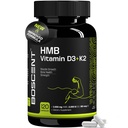 HMB un D3 vitamīna papildinājums 1000 MG (180 kapsulas) - HMB piedevas ar 4000 D3 un kalcija UI - Muskuļu augšana, spēks un ārstēšana - B-hidroksi-B-metilbutirāts Butirāts - Muskuļu būve vīriešiem