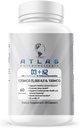 Atlas Nutraceuticals-Vitamin D3+K2- vitamīns D3 5000IU Plus K2, 2 in 1 Formula, MK7 K2 vitamīns, 60 kapsulas, imūno vitamīnu komplekss