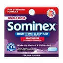 Sominex tabletes nakts miega miega laikā, maksimālā stipruma formula, viena deva, dalīta, 16 skaits