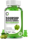 Sorsop Graviola Gumies, Organic Soursop Leaves and Seeds Extract with Vitamīnu C, Cinku, Gremošanas palīglīdzeklis, Imūnu atbalsts un antioksidantu īpašības, bez glutēna, vegans, 60 Gumijas