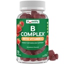 B komplekss Gumijas ar C vitamīnu – Great Tasting 1 a Day Energy & nervu sistēmas atbalsts pieaugušajiem – Vegan, Kosher, Non-GMO B vitamīnu komplekss Gumijas ar B12, B6, Niacin & Folic Acid – 70 Count
