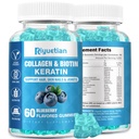 Biotin Gummies 15000mcg ar kolagēnu pieaugušajiem Sievietēm un vīriešiem - matu, ādas un nagu gumijas ar biotin - kolagēns sievietēm - vegan, ne-GMO, matu vitamīni - 60 grāvis, 1 iepakojums