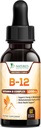 B-12 Vitamīnu enerģijas pilieni (metilkobalamīns) Extra Strength Super B Complex - Sublingual B12 šķidrums imūno atbalstu, sirds veselības un šūnu enerģijas atbalsts, aveņu uzliesmo - 2 Fl Oz