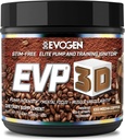 Evogen EVP 3D - Par brīvu pirms treniņa Pulveris vīriešiem un sievietēm --- bez cukura Iepriekšēja gatavošanās ar Beta Alanīnu un kreatīnu enerģijai un sūknim -- Iled Mocha Coffee -- 40 Kalpo