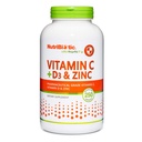 C vitamīns + D3 vitamīns & Cinks, 250 kapsulas          ; spēcīgs, visaptverošs imūnās sistēmas atbalsts  ; essential & Antioxidant Daily Supplement   ; bez lipekļa un ĢMO