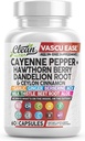 Tīra Nutra Cayenne Piparu Kapsulas Papildinājums ar Hawthorn Berry, Dandelion Sakne, Ceylon Cinnamon, Ķiploki, Ingvera, Berberine, Apple Cider Etiķis, Piena Thistle, Beet Root, Aloe Vera Pills & More