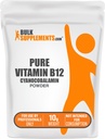 BulkSupplements.com Pure Cyanocobalamin (B12 vitamīns) Pulveris - B 12 Vitamīni - B12 Vitamīni - Vegan Vitamīns - B12 Cyanocobalamin - B12 papildinājums - Enerģijas vitamīni (10 Grams - 0,35 oz)