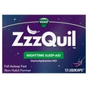 ZzzQuil, LiquiCaps, 25 mg Difenhidramīna HCl, Nr. 1 Sleep-Aid zīmols, ne-Habit Forming, Fall Asleep Fast, 12 Skaits