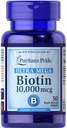Puritān's Pride Ultra Mega Biotin 10000 Mcg 50 grāfs