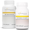 Integratīvie terapeitiskie līdzekļi Krūze ar buferētu C vitamīnu 1 000 mg, 60 kapsulas un tri- magnijs, 90 kapsulas - buferēts C vitamīns antioksidantu atbalstam* - tri- magnijs sirds un kaulu veselībai