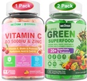 C vitamīns, D3 un cinka gumijas + superzaļie gumijas