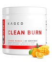 KAGED Tīrs deguns -- Termogēnās tauku deglis pulveris -- CaloriBurn GP, L karnitīns, kokosriekstu ūdens -- Boost Metabolisms, Enerģija, Focus -- Orange Mango