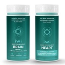 Iwi Life Brain & Heart Omega 3 paka, 30 Kalpojumi, Vegan Plant-Based Algae Omega 3, Krila un zivju eļļa Alternatīva, Nav zivju pēcgarša