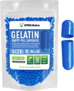 XPRS Nutra izmērs 5 Tukšas kapsulas - 100 Skaits ļoti mazas Tukšas Želatīna kapsulas - Tabletes DIY Kapsulas Pildījums - Piepildāmi želatīna vāciņi sev vitamīnu papildināšanai (zils)