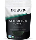 Terrasoul Superfoods Organic Spirulina pulveris, 6 Oz, Vegan Protein, Green Superfood Boost Gludināšanas, Detoksikācijas Elixirs, un imūno atbalstu