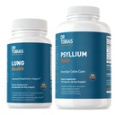 Dr Tobias Lung Health & Psyllium Daily Supplements, Plaušu tīrīt & Detox Formula, Atbalsta Veselīgas Bouvel Kustības ar Psyllium Husk, C vitamīns, Butterbur, Quercetin, Daily Fiber un Lung Papildinājums