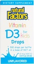 Dabiskie faktori, D3 vitamīns nokrīt 400 SV (10 μg) bērniem, atbalsta spēcīgus kaulus un imūnfunkciju, 0,5 fl oz, 0,5 Oz
