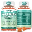 2 Iepakojums Organic Valerian Root Gummies, Dabīgs Calm, lai palīdzētu relaksācija, Augu Papildinājums Mood Support, Melatonīns bez, Non-GMO, Gluten Free, Vegan, Green Vīnogu Flavor, 120 Count
