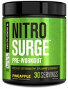Jacked Factory NITROSURGE Pre Workout Papildinājums - Bezgalīga enerģija, Tūlītējs spēks Gains, Clear Focus, Intensīvi sūkņi - NO Booster & Powerful Preworkout Enerģijas pulveris - 30 Kalpo, Ananass