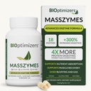 Bioptimizers MassZymes - Complete Gremošanas enzīmu papildinājums Gut Health - Bloating Relief vīriešiem un sievietēm - Lipāzes Amilāze Bromelain Gremošanas enzīmi (120 kapsulas)
