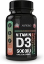 Vitamīns D3 5000IU Holekalciferols - Superior Kaulu un muskuļu atbalsts - 365 Softgels - ražots ASV