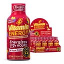 Vitamīna enerģija Imūnās+ Extra Strength Enerģijas Shot Fruit Punch 12 Iepakojums, 260mg Dabīgais kofeīns, B-Vitamīnu, Citicoline, Zaļā tēja, Imunity & Focus atbalsts, Nulle Cukurs, bez lipekļa 1.93 fl oz