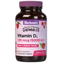 Bluebonnet Uzturs Zemes saldais vitamīns D3 5000 SV Košļājamās tabletes, AIDS muskuļu un skeleta augšanu, ne ĢMO, lipeklis, sojas un piena bez, Košera, aveņu, White, 90 skaitīšanas