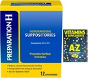 Supozitoriji Hemorrhoidāls, atvieglojums Dienā un nakts laikā Hemoroīdu diskomforts, 12 Skaits + Labāks Guide Bezmaksas Vitamīnu piedevas