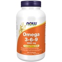 NOW uztura bagātinātāji, omega 3-6-9 1000 mg ar Linsēklu, vakara Primrozes, kanolas, upeņu un ķirbju sēklu eļļu, 250 softgelu maisījumu