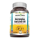 Amazing Omega Norvēģijas menca Aknu eļļa 1250 Mg Softgels Papildinājums 