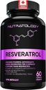 Nutratoloģija Resveratrol Papildinājums- Spēcīgs Antioksidants Papildinājums - Pret novecošanās Trans Resveratrol - palielina sirds un asinsvadu veselību, šūnu reģenerācija un matu augšanu - 60 kapsulas - 30 Kalpo