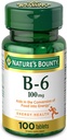 Dabā?s Bounty vitamīns B6, 100mg, tabletes, 100 Ct..
