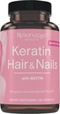 Rezervācija Keratin Matu Booster ar Biotin - Keratin Papildinājums ar Biotin & Resveratrol - Atbalsta matu augšanu un nagu veselību - 60 kapsulas