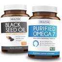 Omega 7 Softgels & melnā sēklu eļļa (3- mēnešu piegādes) Omega svece - attīrīti omega 7 softgeli (90 softgels) Provināls Peru anšovi un melnās sēklas eļļa (180 kapsulas) Auksti presēta eļļa