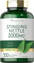 Carlyle Stinging Nettle Leaf ekstrakts 2000mg - 300 Kapsulas - Ne-ĢMO un bez glutēna Papildinājums