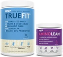 RSP NUTRITION Vegan AminoLean Pre Workout Energy (Acai 25 Servē) ar TrueFit proteīna pulveris (Vanilla 2 LB)