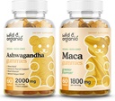 Savvaļas un bioloģiskie ašvagandas gumijas un Maca saknes gumijas 60 grāfs