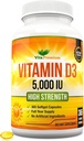 D3 vitamīns 5000 SV, 365 Easy-Swallow Softgels, Augsta stipruma D vitamīna 5000 SV papildinājums - Pilna gada piedāvājums