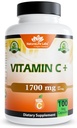NaturaLife Labs vitamīns C ar vitamīnu D3, cinks, plūškoka un ingvera saknes – 1,700 mg uz vienu pasniegšanas reizi – 100 kapsulas, vegāna, ne-GMO, bez lipekļa