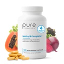 Pure Therapro Rx Metilēti B kompleksie vitamīni Ražoti ASV, 4 mēnešu laikā, Metil- B Complete Quatrefolic 5-MTHF Folāts, B12 Metilkobalamīns, TMG Trimetilglicīns, Metilfolāts;