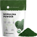 Kate Naturals Organic Spirulina pulveris. Barības elements Superfood for Smoothies and Juice (2 Lb, USDA Sertificēts, bez GMO, bez lipekļa)