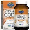 Dzīves dārzs Vitamīnu kods Neapstrādātas dzelzs papildinājums - 30 Vegan kapsulas, 22mg Vienreiz dienā dzelzs, vitamīni C, B12, Folāts, Augļi, Veggies & Probiotikas, Dzelzs papildinājumi sievietēm, enerģija un anēmija Atbalsts
