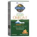 Dzīvības dārzs Minami Algae Omega 3 Vegan DHA smadzeņu un acu veselībai - oranžais Flavors, 500 mg Augu bāzes DHA Omega-3 Vegan Algae Oil Plus Astaksantīns, Bez pēcgaršas, 60 Viegli uzsūciet Mini Softgels