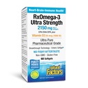 Dabas Faktori RxOmega-3 Ultra Strength - Uztura papildinājums smadzenēm un sirds veselības atbalsts - Acu veselības papildinājums ar EPA & DHA - Papildinājums ar omega 3 taukskābēm - 60 softgels (30 Servē)