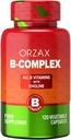 Orzax B vitamīna komplekss Papildinājums sievietēm un vīriešiem ar holīnu, inozitolu - līdzsvarota enerģija Metabolisms - imūnā un nervu veselība (120 Veg kapsulas)