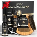 POP MODERN.C Beard Grooming Kit 6pcs Beard Wash Šampūns Beard Oil Beard Balm Beard Comb Sukas Šķēres