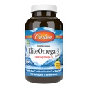 Carlson - Elite Omega 3 Gems, 1600 mg Omega 3, ieskaitot EPA un DHA, norvēģu, savvaļas zivju eļļas papildinājums, Ilgtspējīgi Sourced, Lemon, 180 Softgels