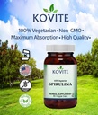 Spirulina kapsulas - 90 Dārzeņu kapsulas - satur 450 mg Organic Spirulina Pulveris - Kosher & Vegan